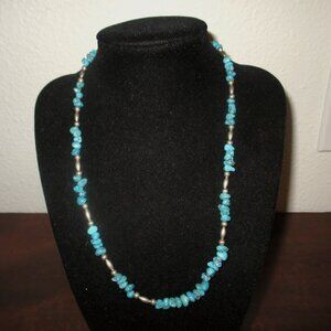 Sterling Silver and Turquoise handcrafted Native American Necklace